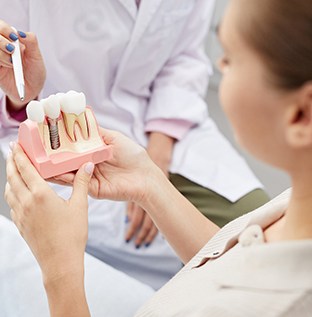 Dental patient at a consultation for dental implants in Kittanning, PA