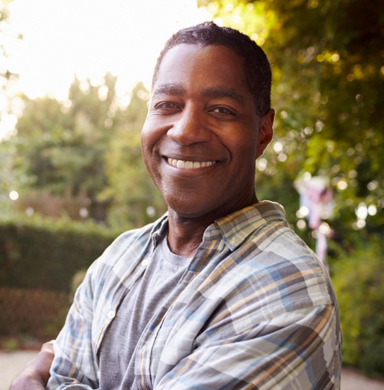 smiling man outdoors