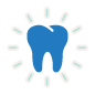 Animated tooth surrounded by lines representing knocked out tooth