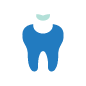 Animated tooth with lost dental filling