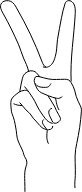 Animated hand making sign language letter V representing Voller Value Plan
