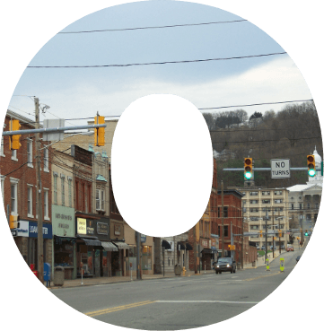 Kittanning Pennsylvania main street shaped like the letter O