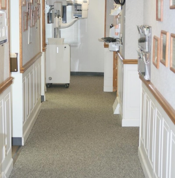 Hallway to dental treatment rooms