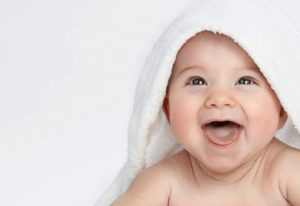 a baby laughing 