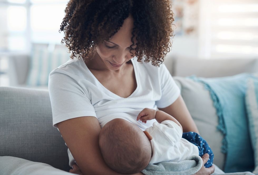 A breastfeeding baby